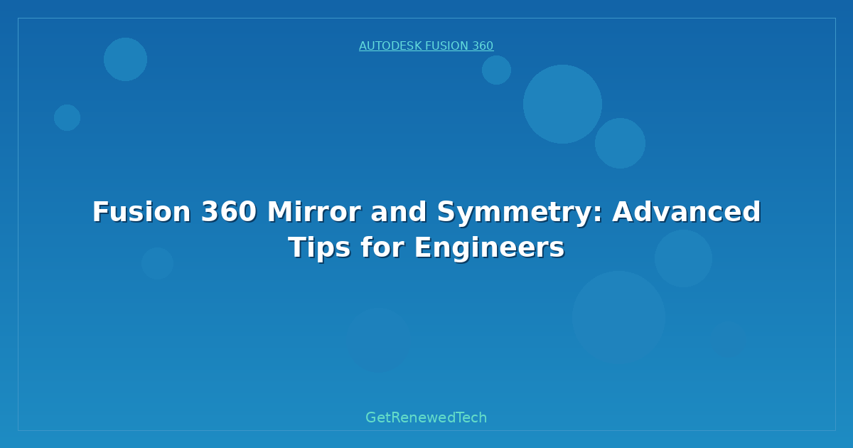 Blog Fusion 360 Mirror And Symmetry Advanced Tips For Engineers
