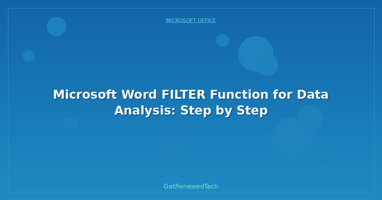Microsoft Word FILTER Function for Data Analysis: Step by Step ...